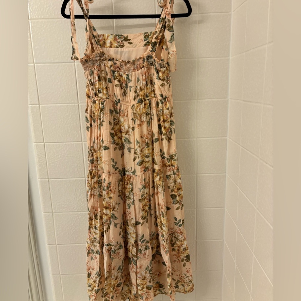 Boho Shoulder Tie Midi Dress